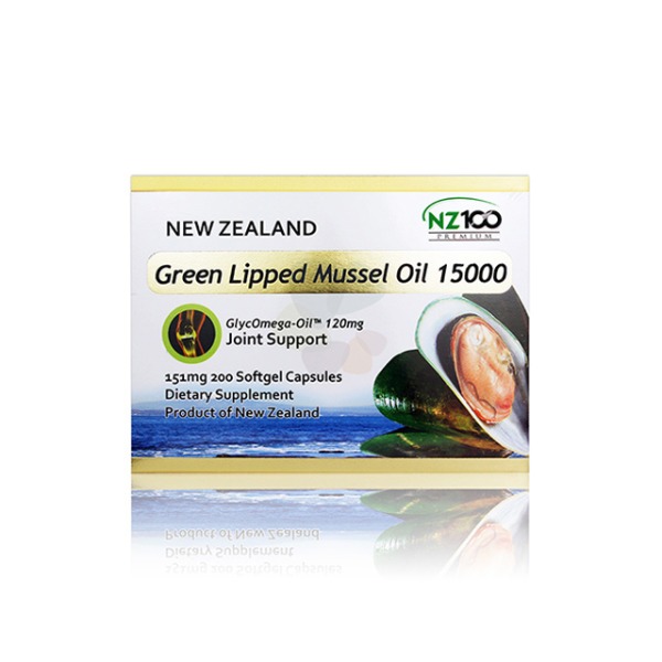 뉴질랜드 초록입 녹색 홍합 15000 고함량 리프리놀 푸른 초록잎 홍합 200캡슐 엔젯100 TZ