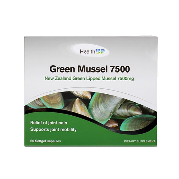 뉴질랜드 초록입 녹색 홍합 7500 고함량 리프리놀 푸른 초록잎 홍합 60캡슐 헬스업 TZ